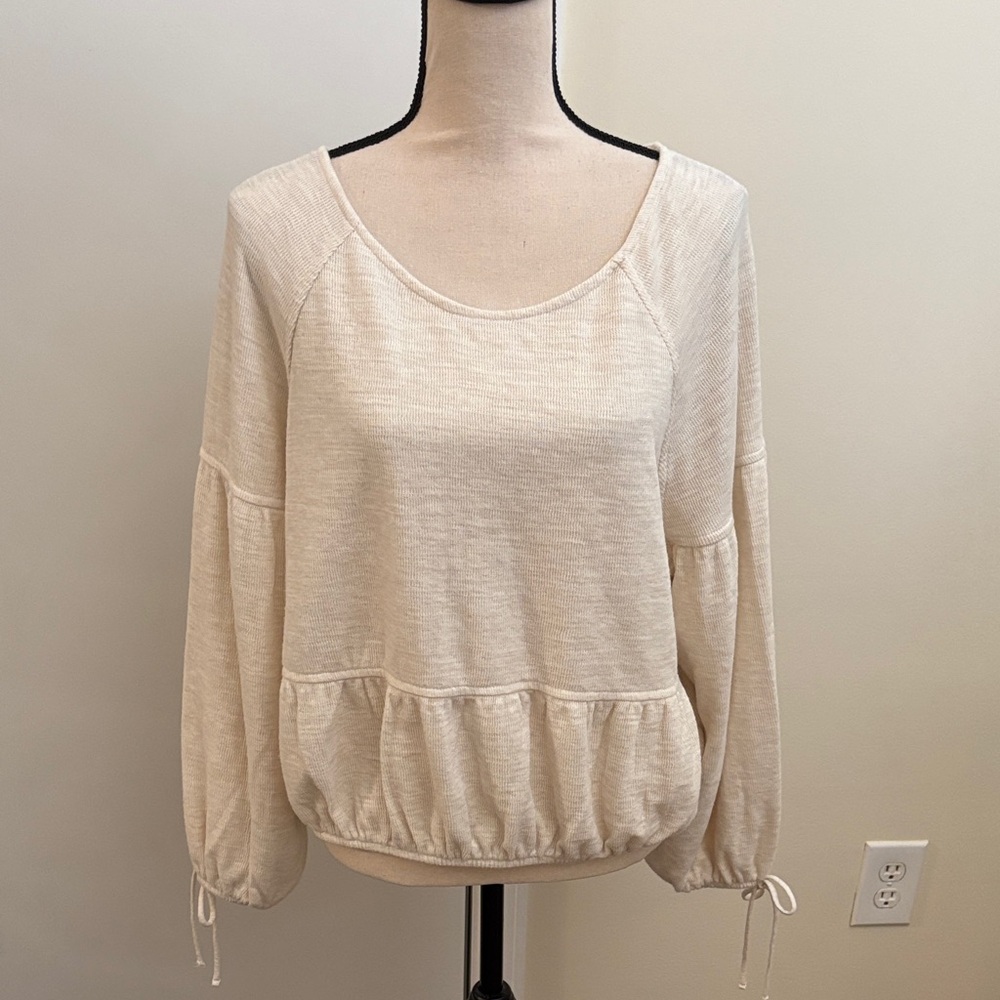 Aerie Cropped Long Sleeve Top size Large
